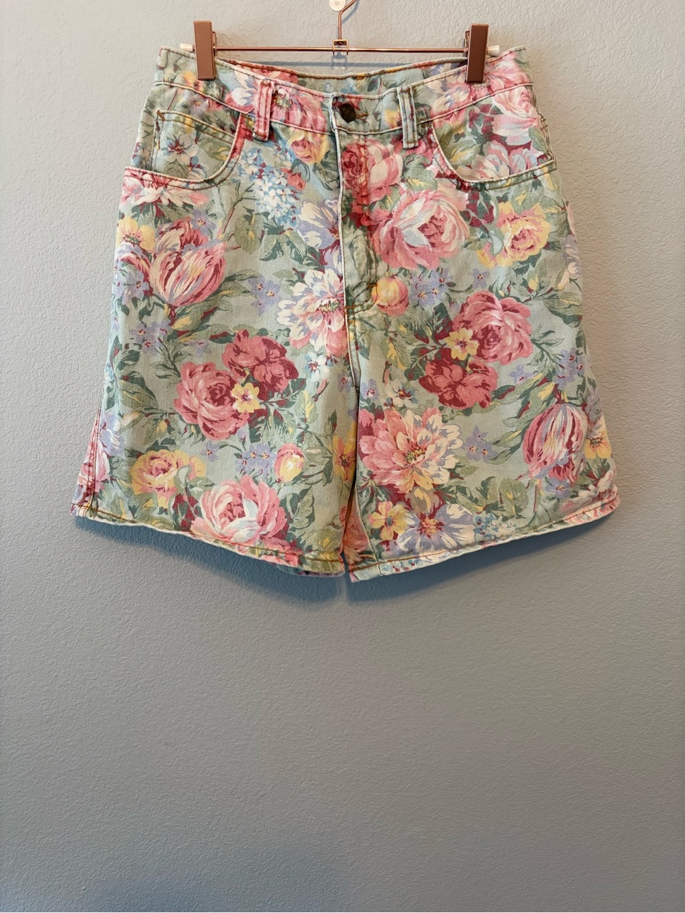 Zena Floral Vintage Denim Shorts